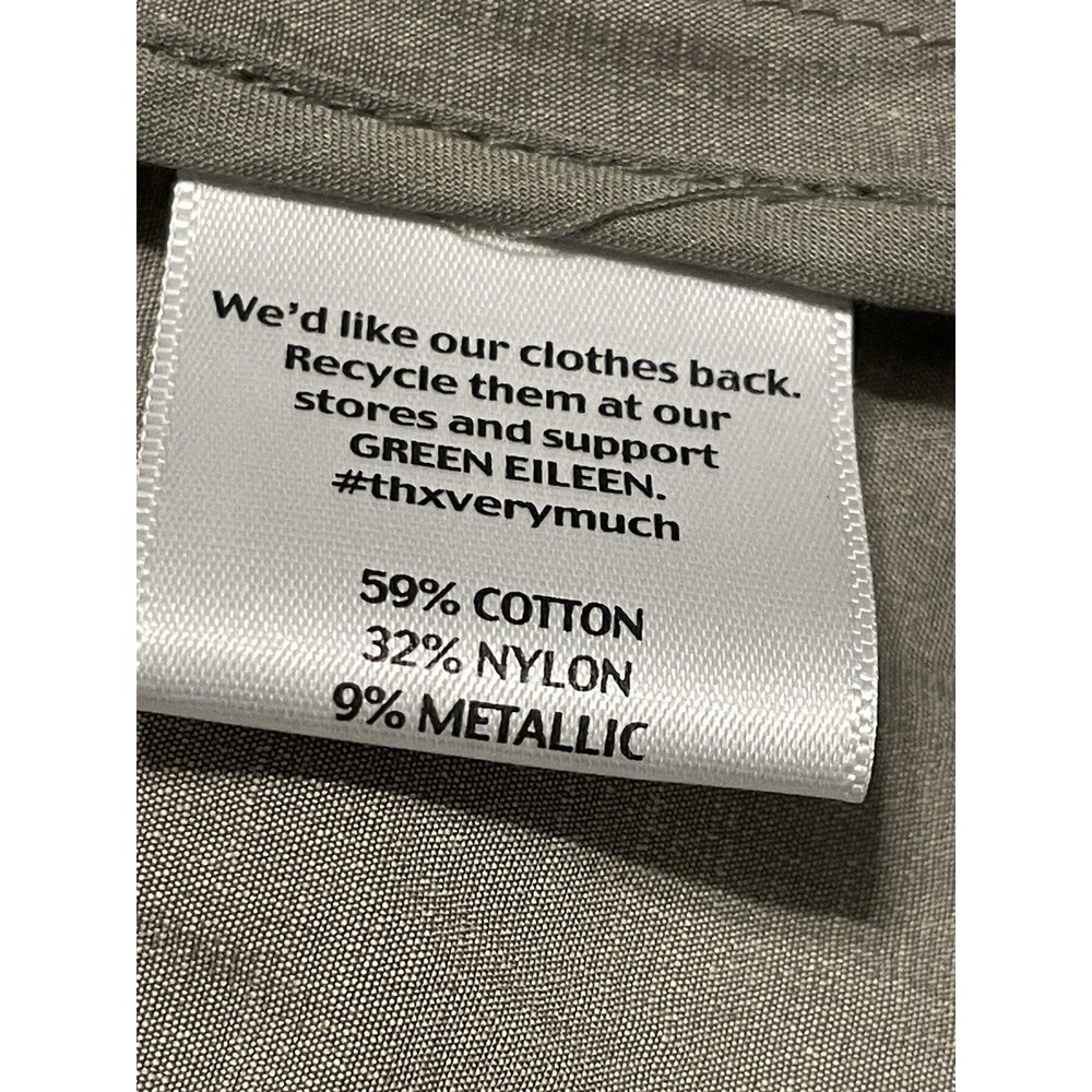 EILEEN FISHER Crinkle‎ Anorak Jacket Gray Medium Snap On Hood Cinched Waist - Picture 3 of 9
